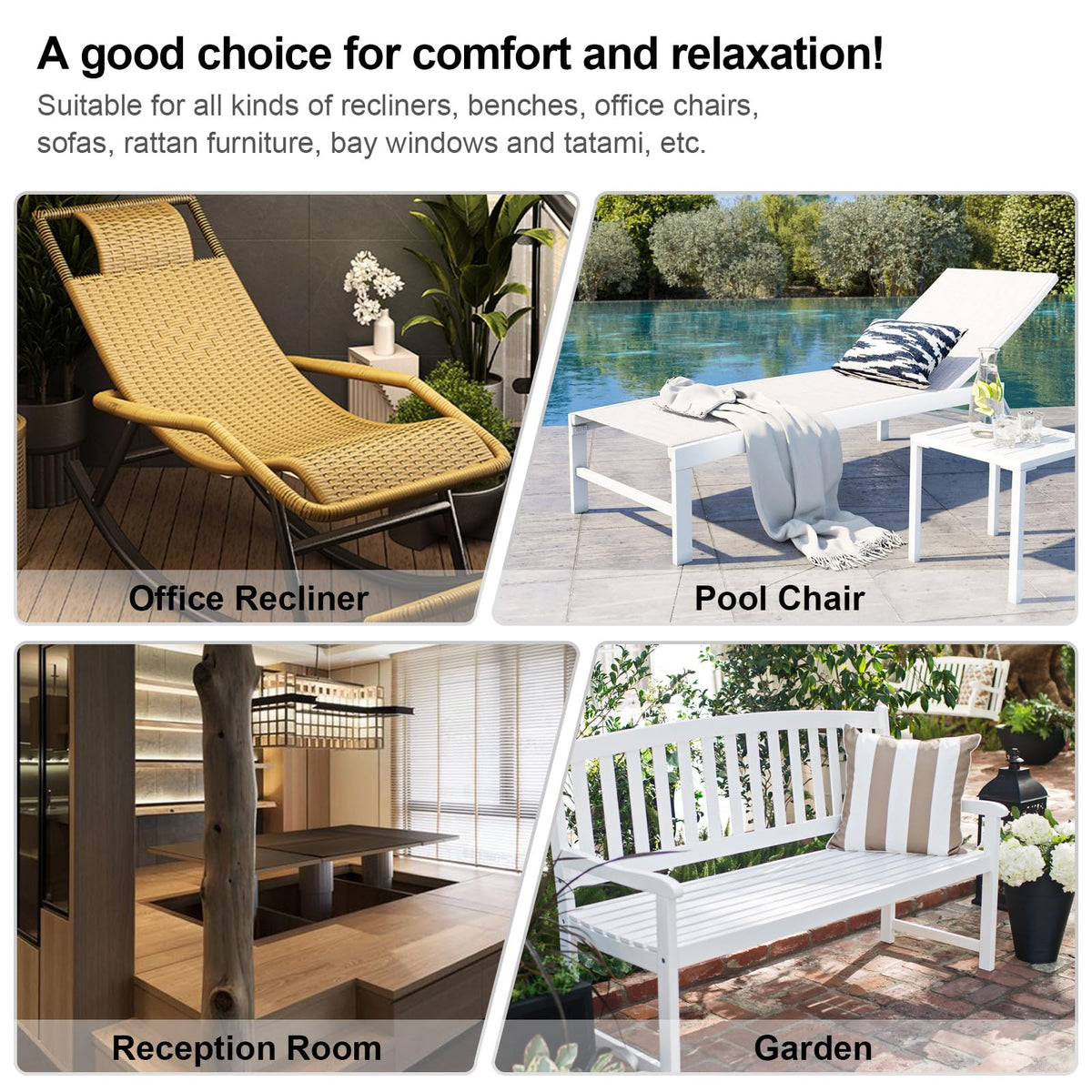 ERWUDEling compatible with most chaise recliners for backyard leisure.
