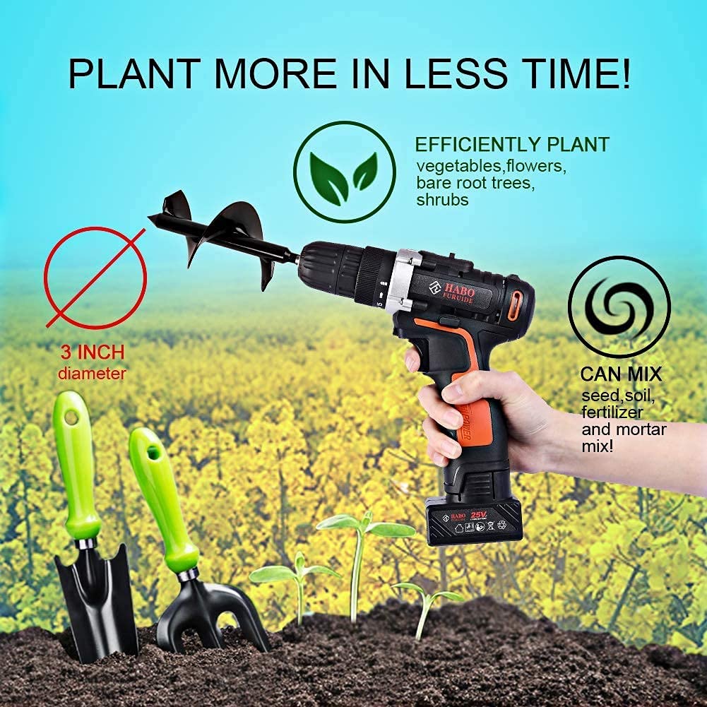 ERYTLLY durable flighting on a shaft powers through compact soil.