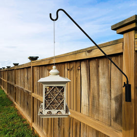 ERYTLLY 180-degree arm for optimal porch viewing of feeders.