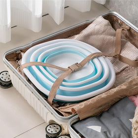Easy-fold mechanism helps save space in luggage