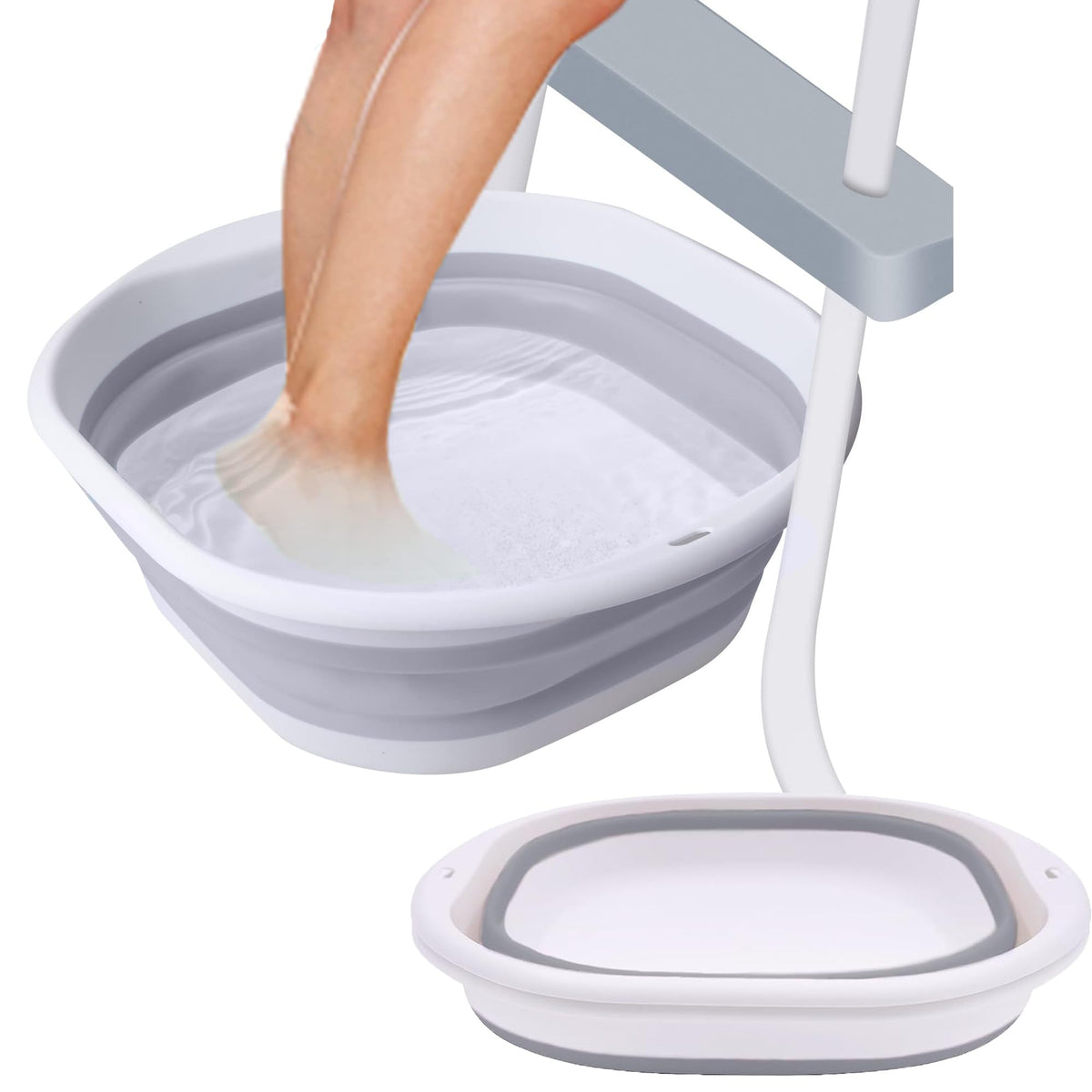 ESEHGS portable pool foot bath folded for compact storage and travel