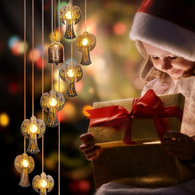 esgarden Angel Wind Chimes with 8 LED lights create a cozy patio ambiance