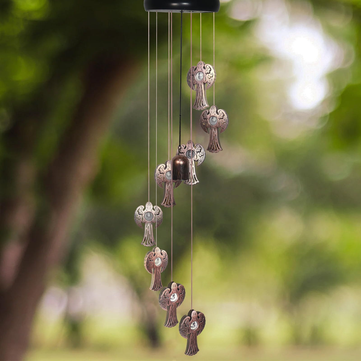 esgarden Auto On-Off Solar Wind Chimes charge by day and glow at dusk