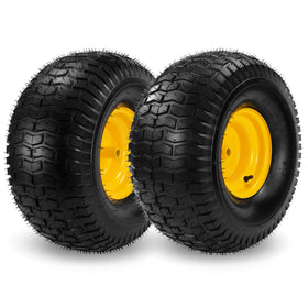 eshcol 20x10-8 tire side view highlights tubeless durability for rugged lawn use.