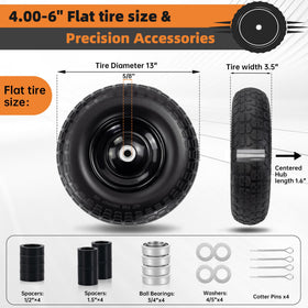 eshcol 4.00-6 tire puncture resistant provides maintenance free use on lawns.