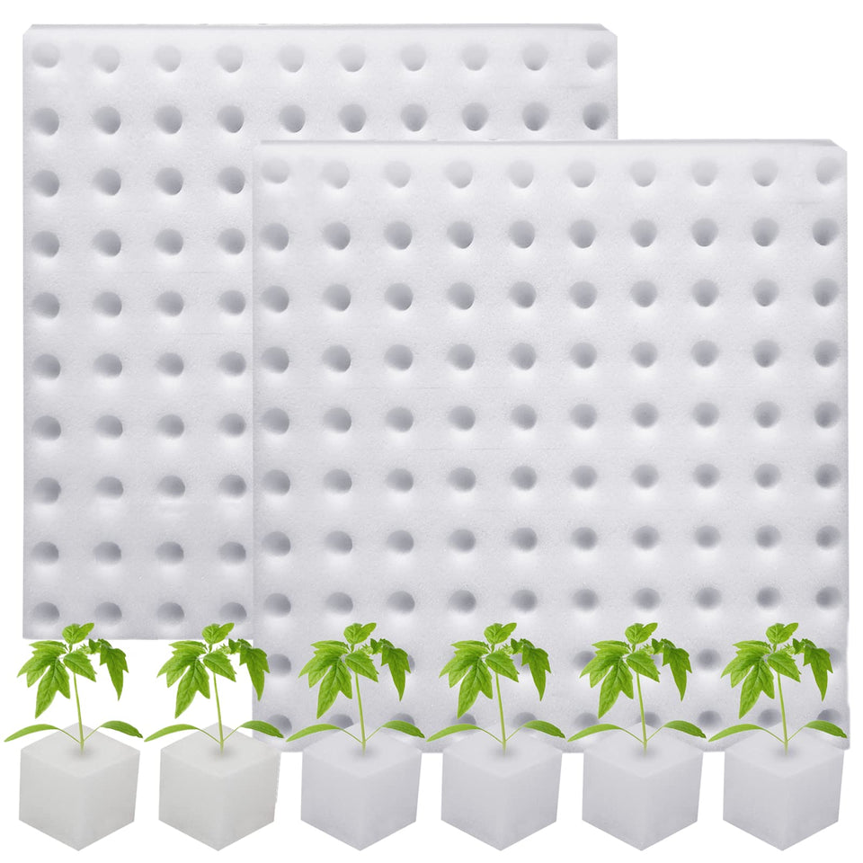 Eshylala hydroponic sponge 200-pack for seed starting in soilless systems.