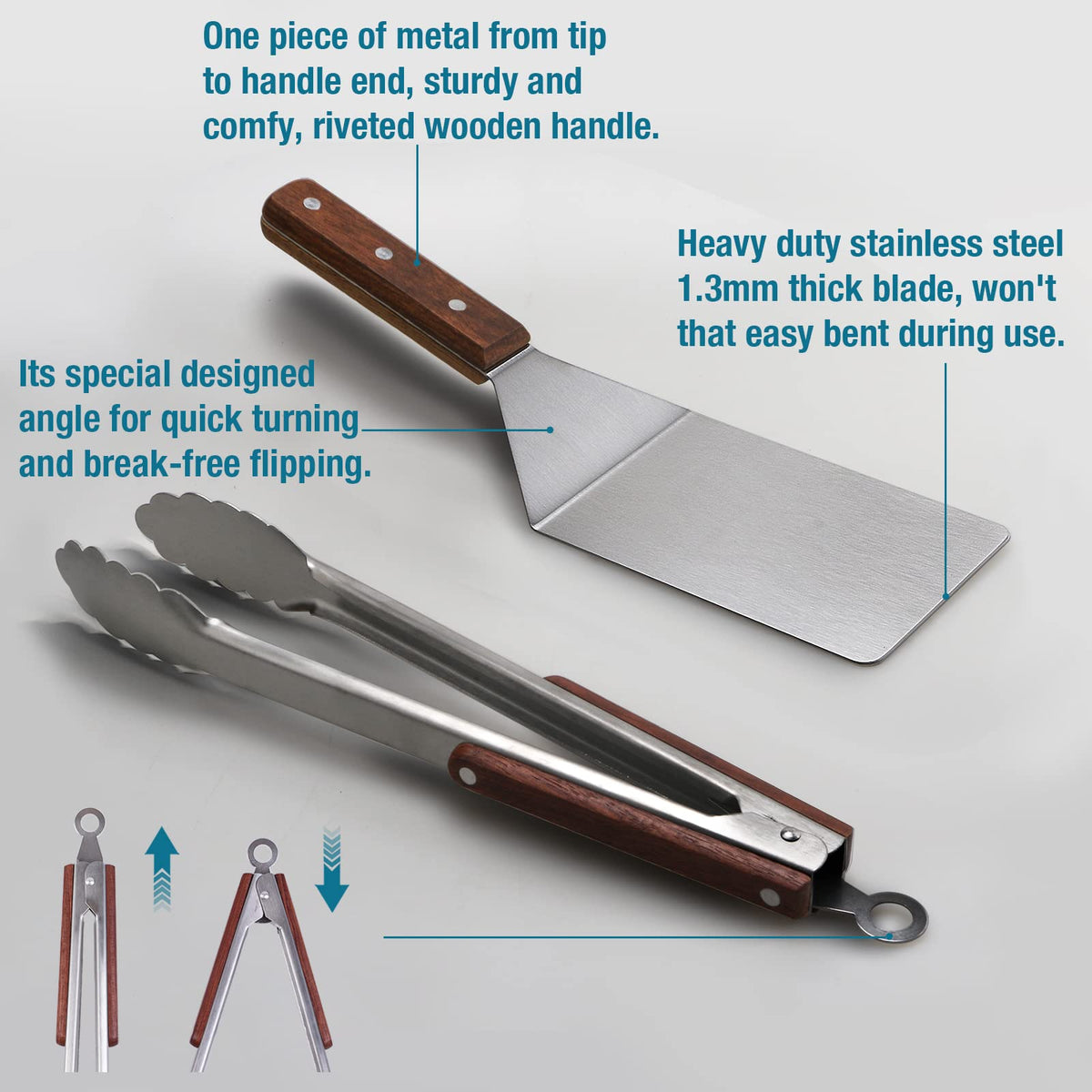 Esie Houzie spatula wood-handle 4x5.5 inch blade for balanced control