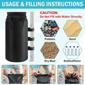 Premium 1680D Oxford material on Esmorah sandbags for durability and weather resistance