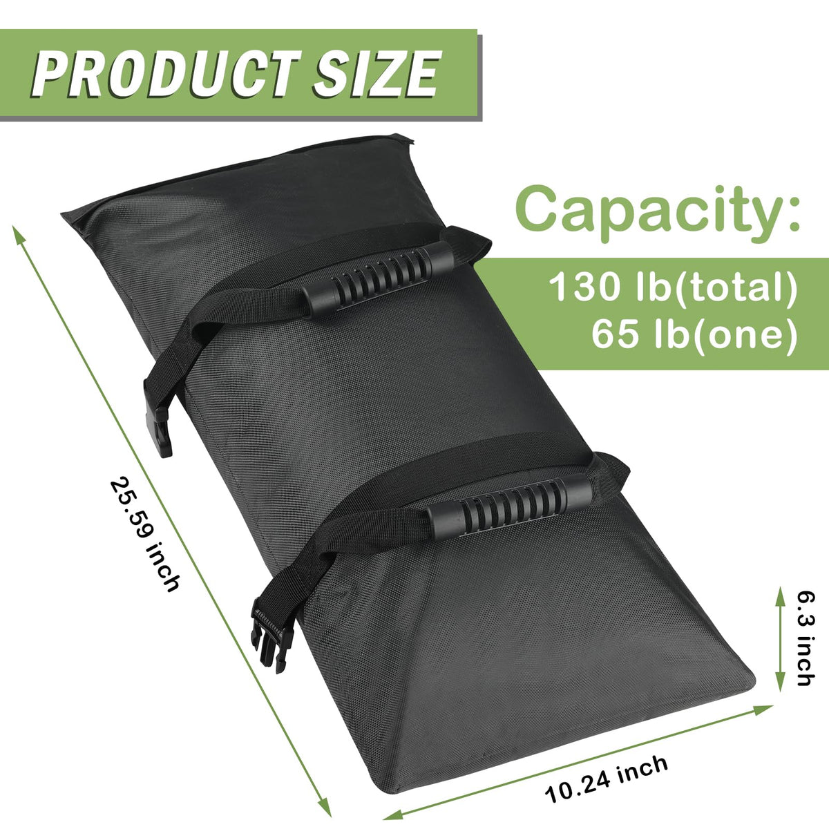 Esmorah sandbags connected by durable buckles for reliable base stability