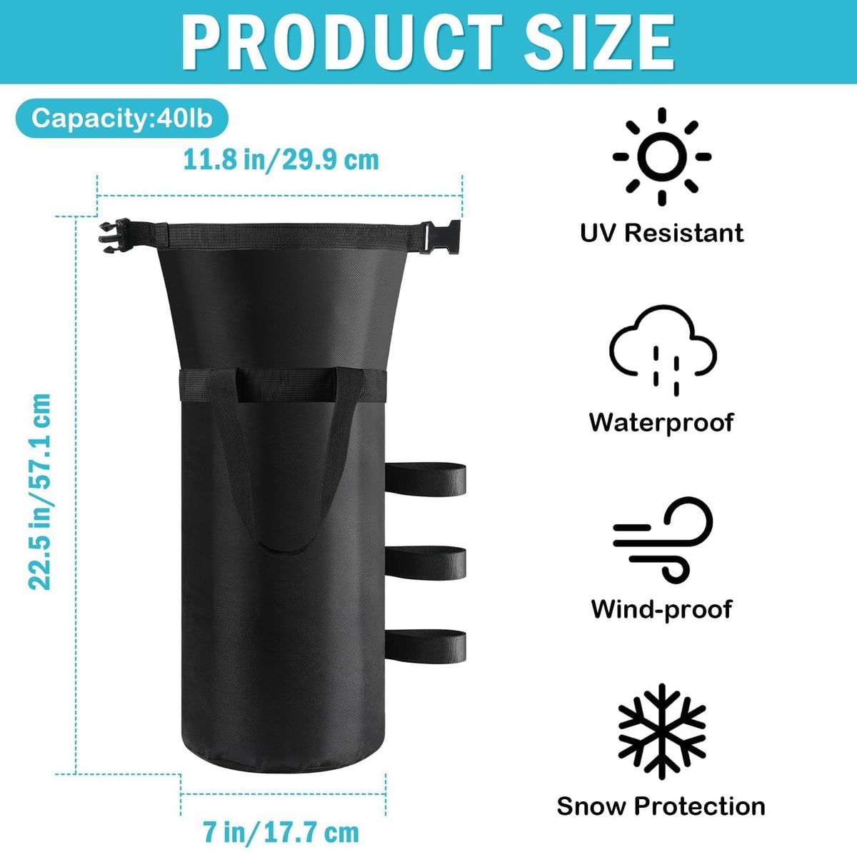 Esmorah sandbags featuring leak-proof buckle to prevent spills in wind