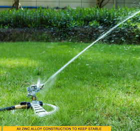 ESOW sprinkler showcasing 360-degree rotation for even coverage.