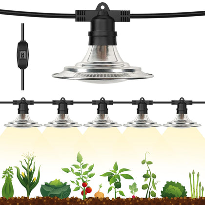 Espird 6-light outdoor grow light strip powering greenhouse seedlings with even coverage