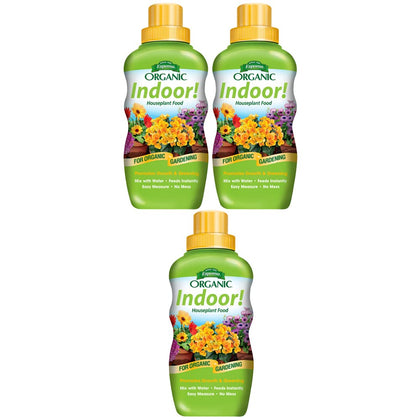 Espoma 8oz bottle of concentrated indoor plant food for easy feeding