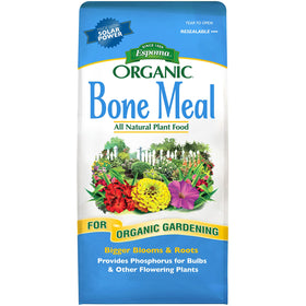 Espoma bone meal fertilizer 8 lb bag ready to feed bulbs and flowering plants.