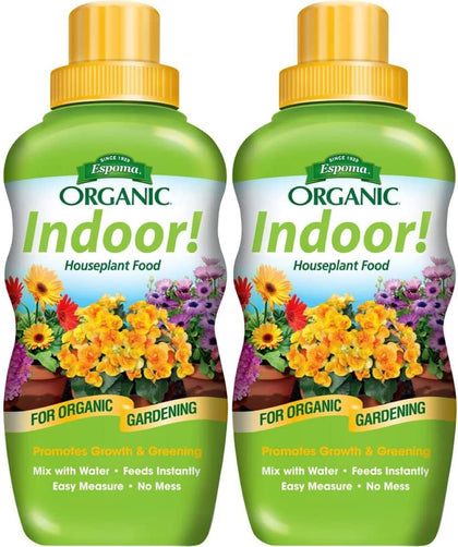 Espoma Indoor Liquid Plant Food bottle pour supports easy feeding for thriving houseplants