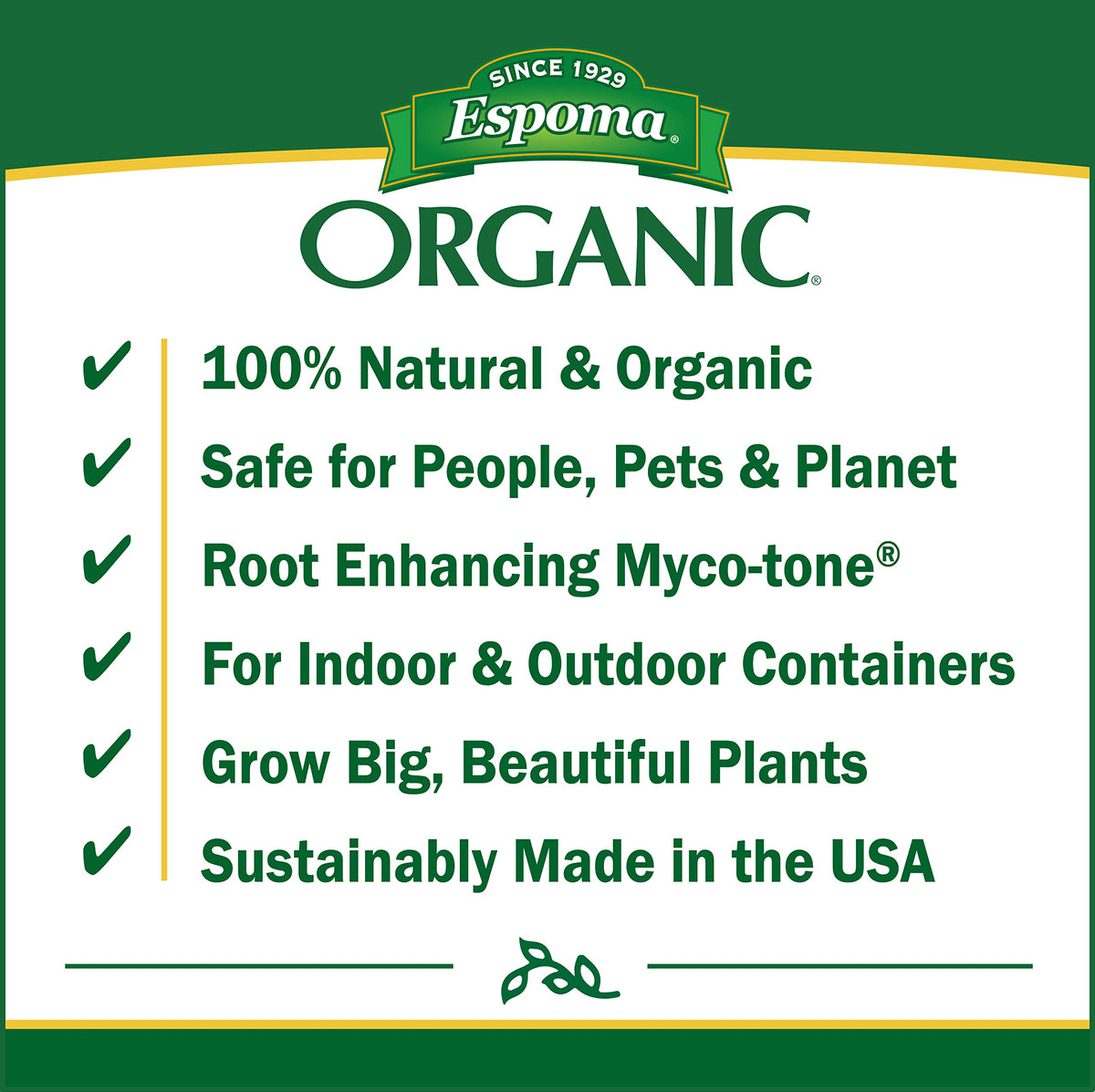 Espoma myco-tone mycorrhizae boosts root development in container gardens.