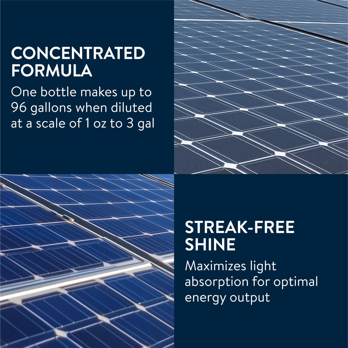 Applying cleaner on solar panels during routine maintenance yields cleaner surfaces.