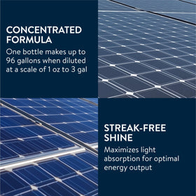 Applying cleaner on solar panels during routine maintenance yields cleaner surfaces.