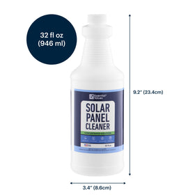 Streak-free result on solar panels after cleaning with Essential Values cleaner.