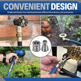 Essential Washer outdoor faucet connection ready for garden watering or pressure washer tasks.