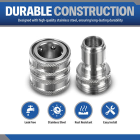 Essential Washer 304 stainless steel close-up shows durable outdoor fittings.