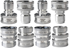 Essential Washer stainless steel quick connect 3/4-inch set of four for leak-free hose use
