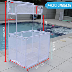 Essentially Yours tool-free assembly allows fast setup of the pool storage unit.