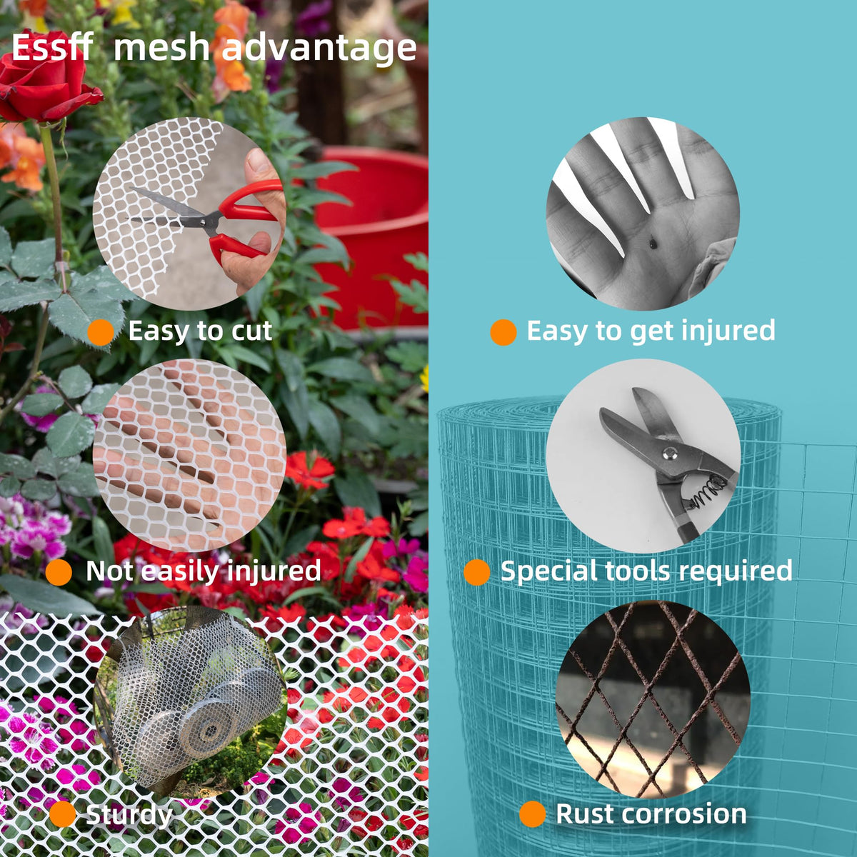 ESSFF dog and poultry barrier demonstrates easy, reusable containment.