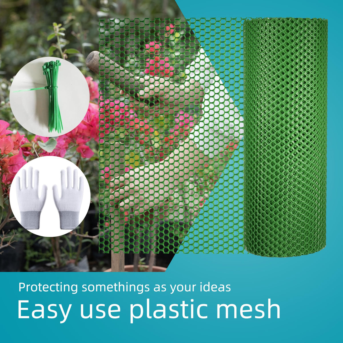 ESSFF poultry protection fence demonstrates containment with green mesh barrier.