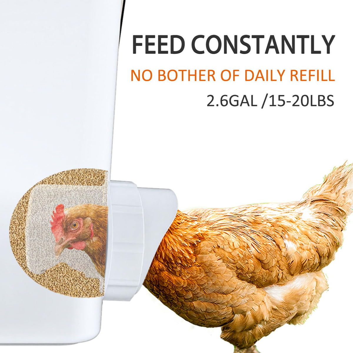 Essilnn chicken waterer cups kit provides fresh water for flocks between refills.