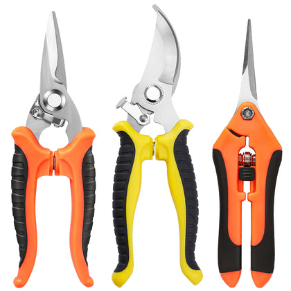 ESTARES 3-pack garden shears with bypass blade for clean pruning.