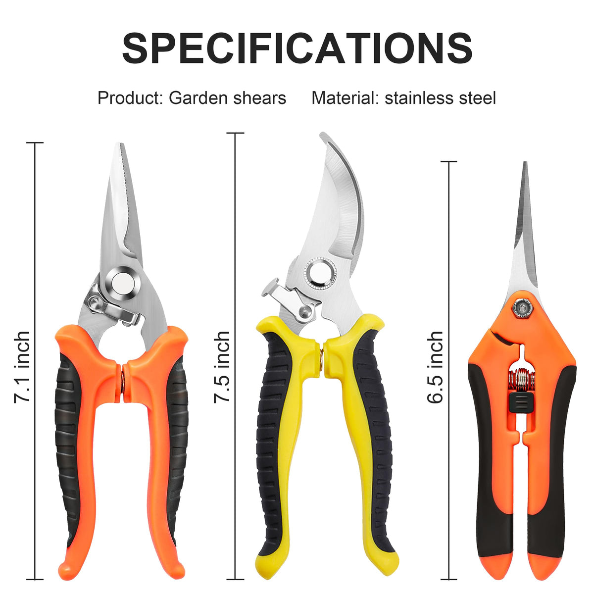 ESTARES 3-pack garden shears with serrated blade grip tough stems.