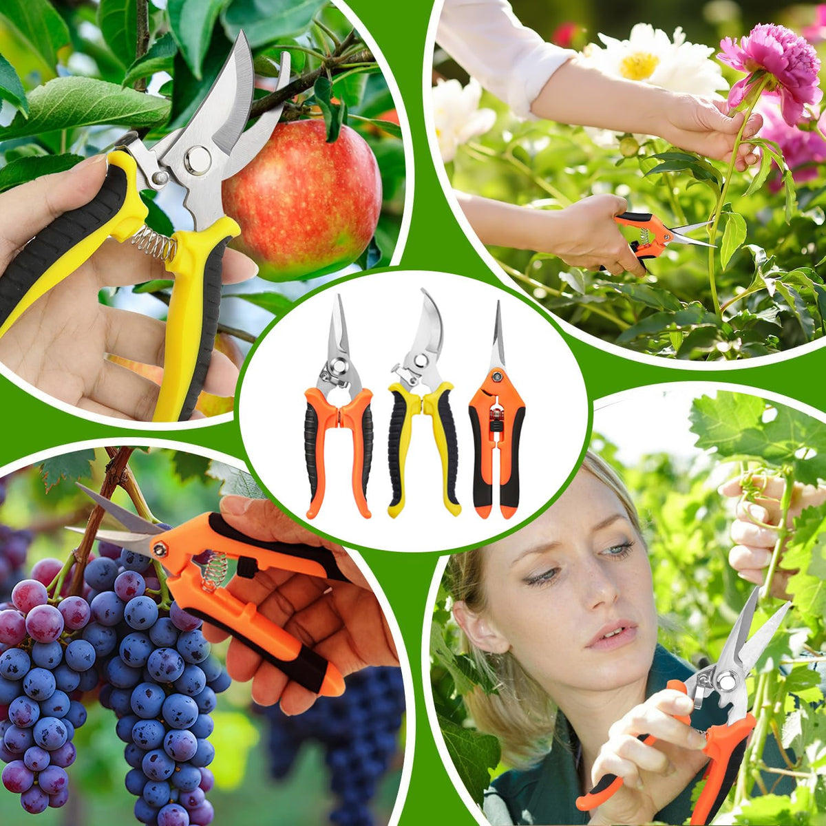 ESTARES 3-pack garden shears with straight blade for precise pruning.