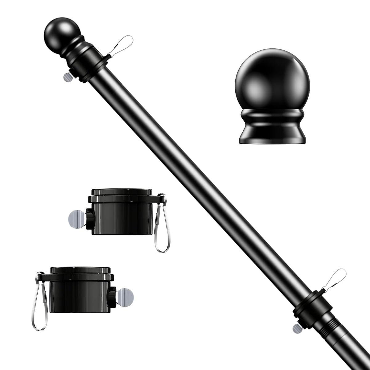 ESTTOP 6 ft flag pole exterior mount for durable outdoor display