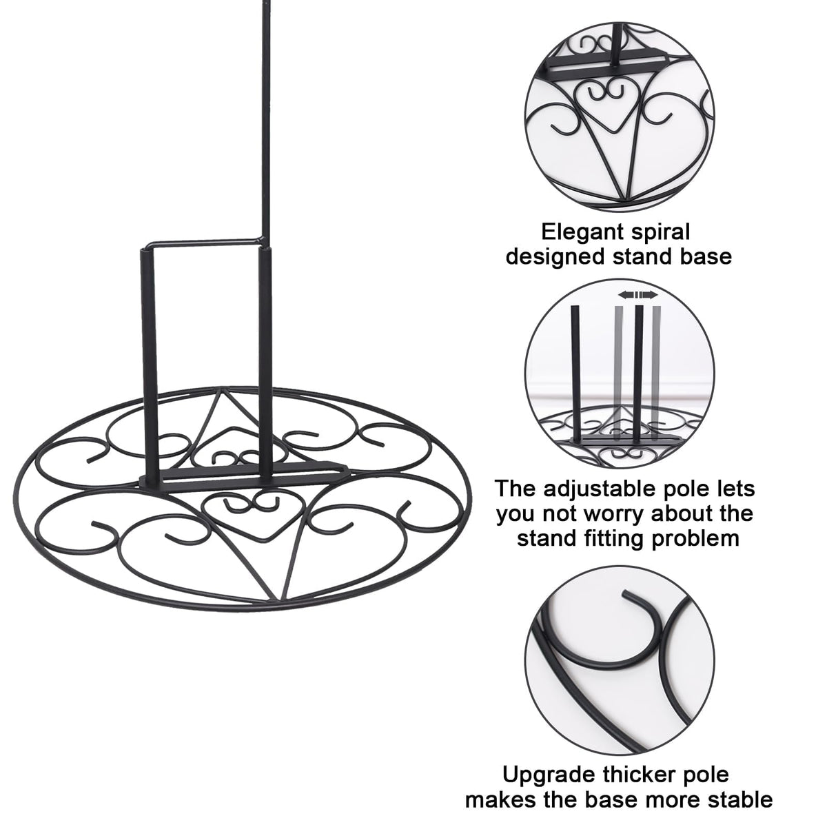 ESTTOP heavy-duty flag stand base with anti-rust coating resists rain and snow