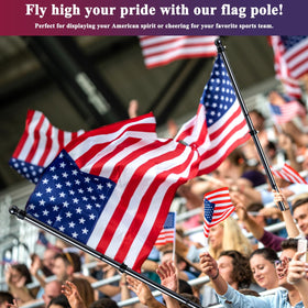 ESTTOP 1-inch diameter pole compatible with common flag sizes like 2x3 and 3x5