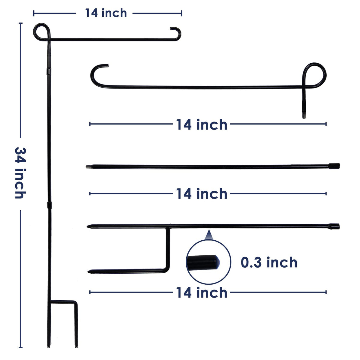 ESTTOP supports flags up to 12.5 inches wide for versatile displays