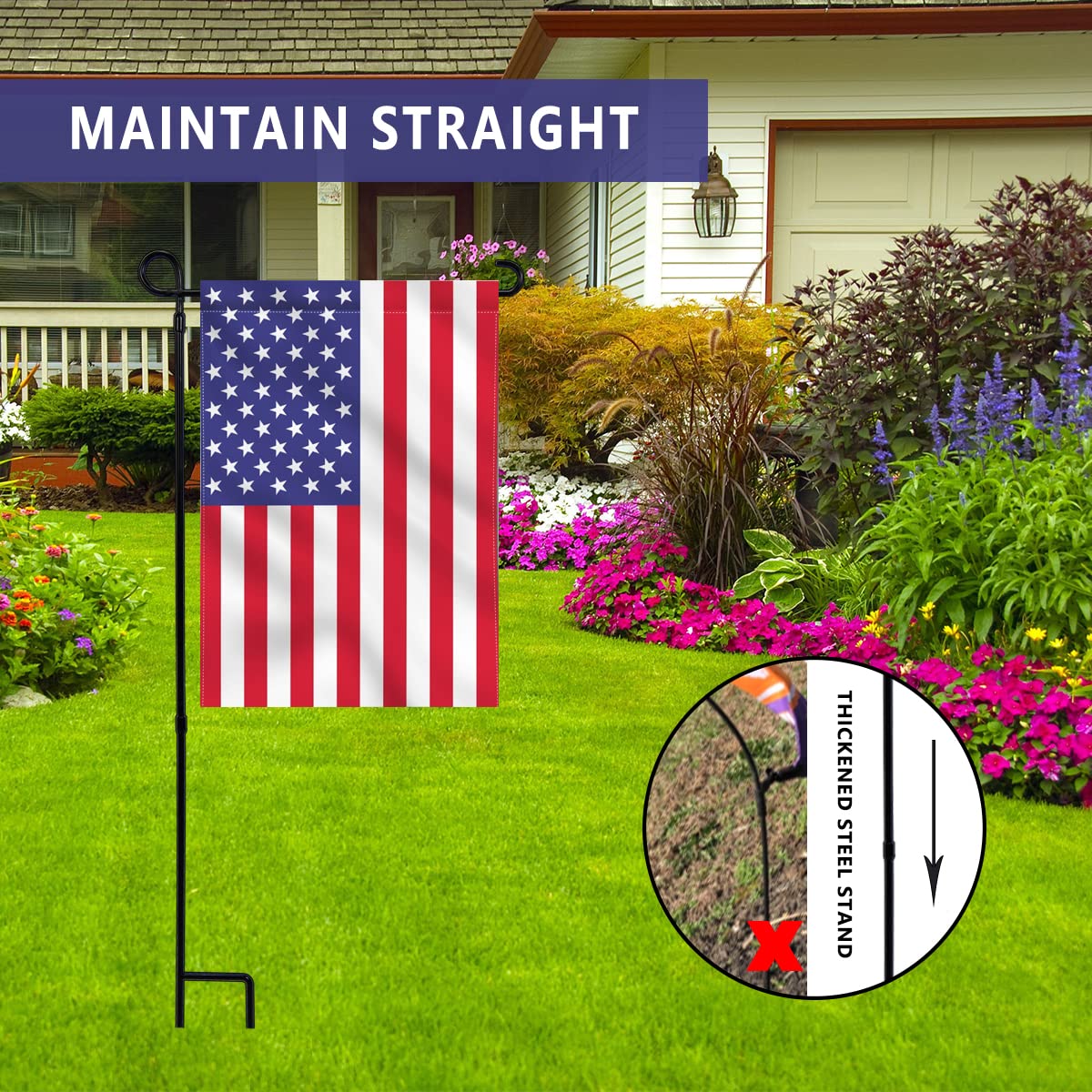 ESTTOP gift-ready garden flag stand suitable for holidays and home decor