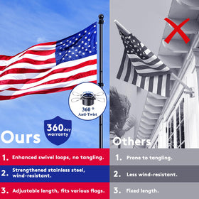 ESTTOP weather resistant flag pole ideal for outdoor ceremonies or festive displays