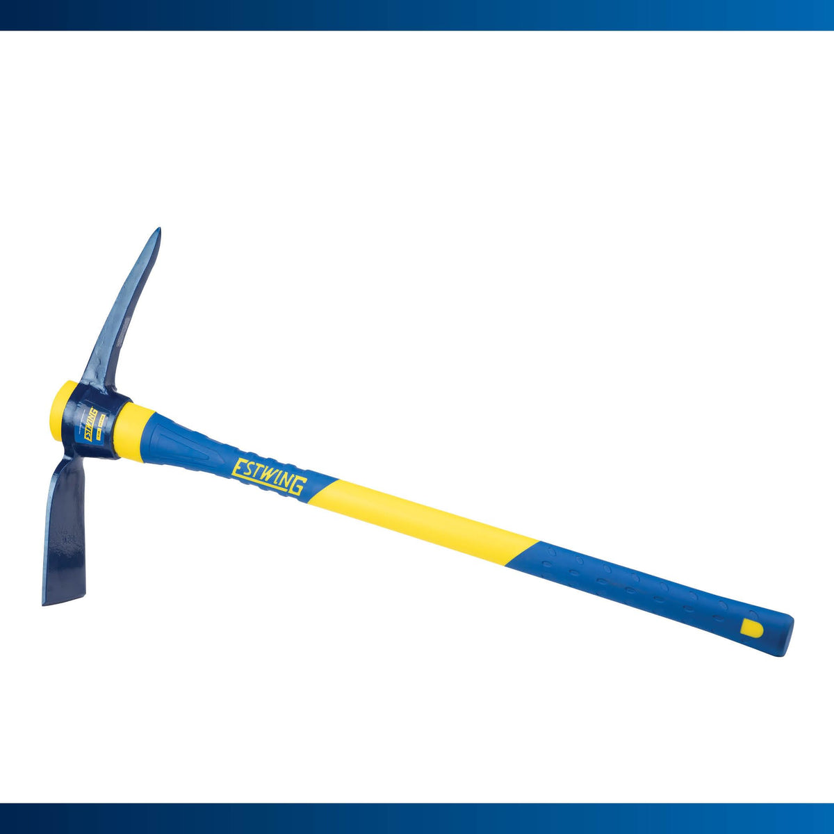 Estwing Mattock end hoe works through tough soil with precise control.