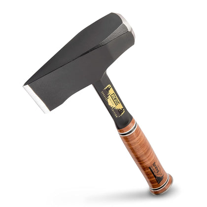 Estwing Fireside Friend Axe head closeup shows durable one-piece forged steel