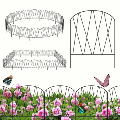 ETELI 24-pack decorative garden fence panels define borders with quick setup.