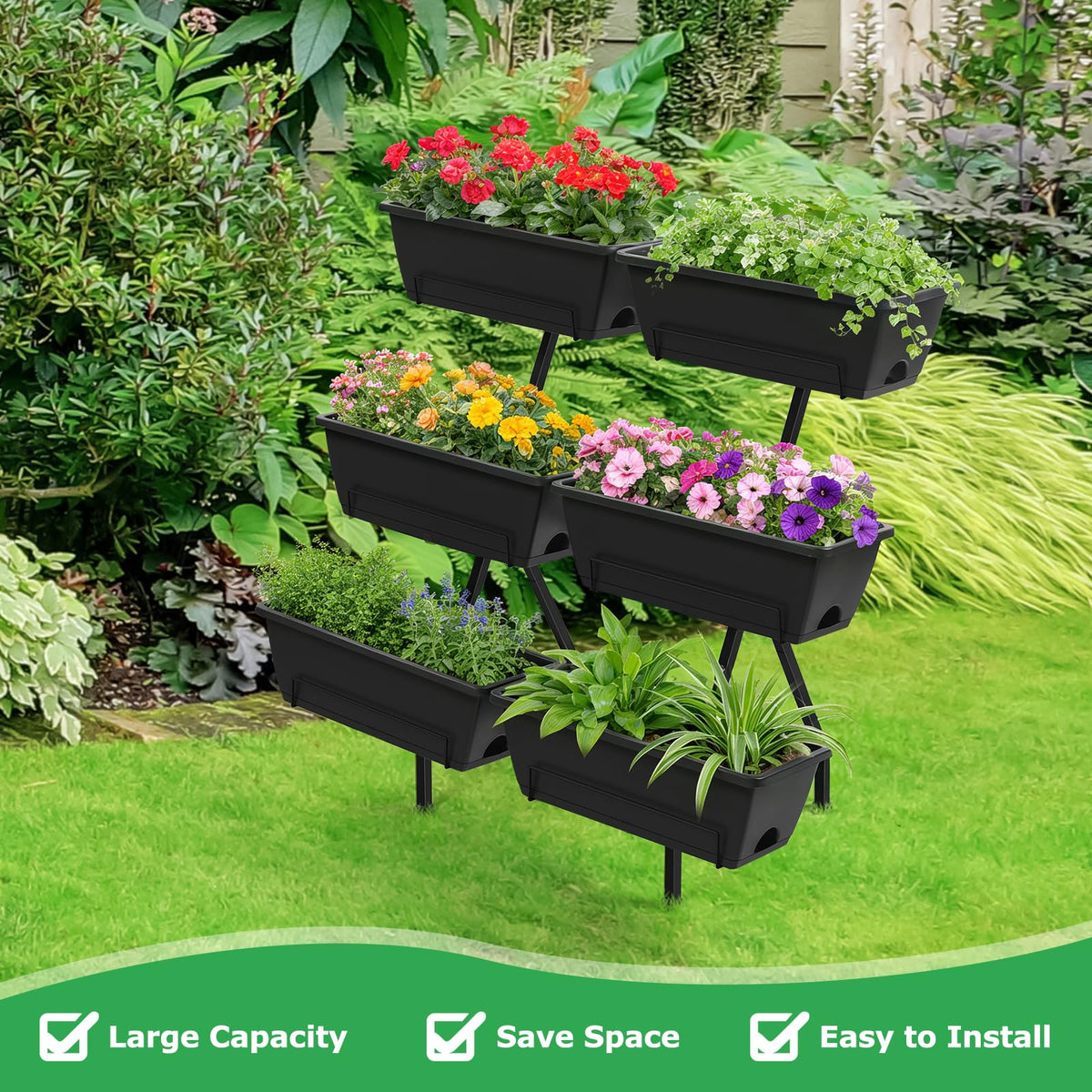 Drainage holes promote soil breathing to prevent soggy roots.