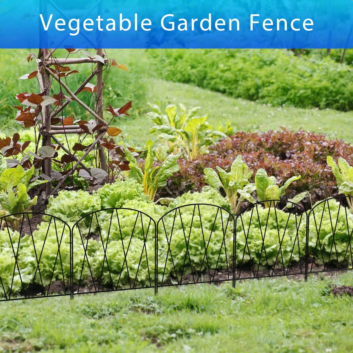 ETELI easy-assembly border fence with zip ties for fast, tool-free installation.