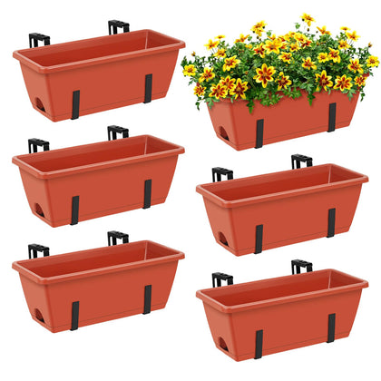 ETELI railing planter box six-pack for balcony decoration and compact gardening.