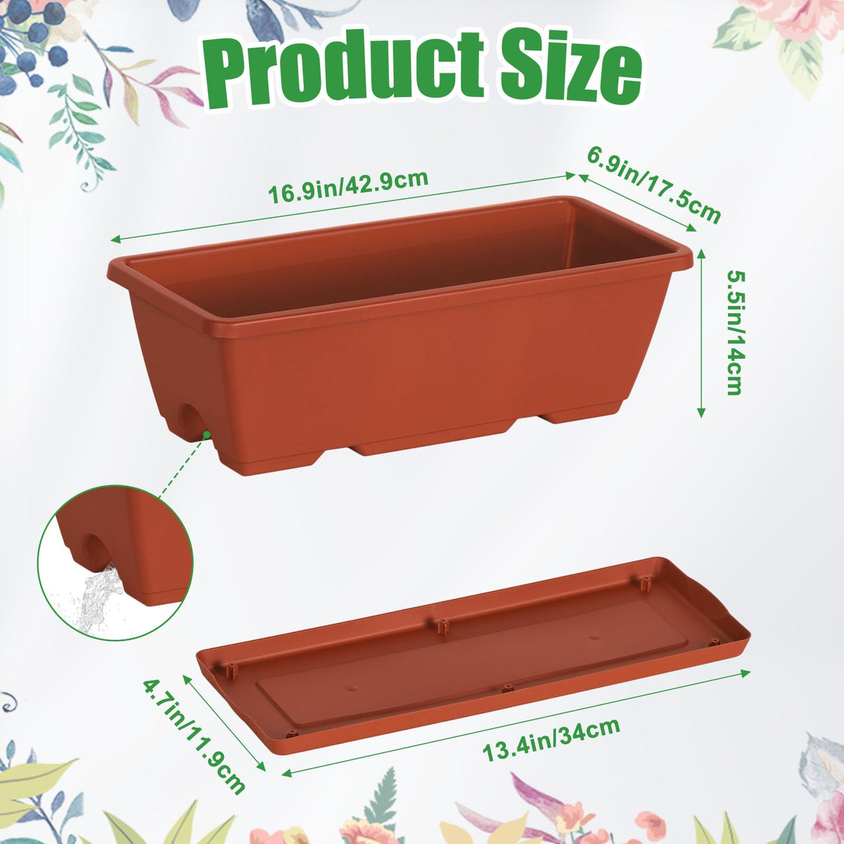 ETELI railing planter brackets provide secure hanging on most railings.