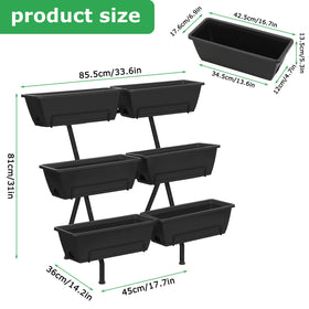 Six planter boxes for herbs, vegetables, and blooms in an outdoor setup by ETELI.