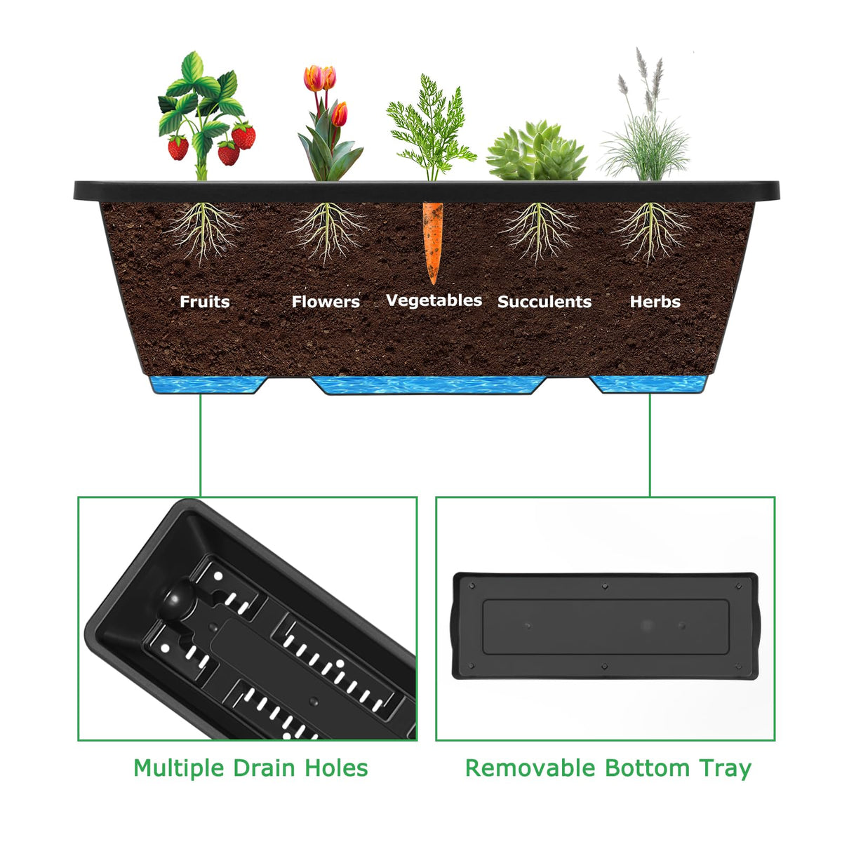Durable triangular frame resists wind and rain for steady planting.