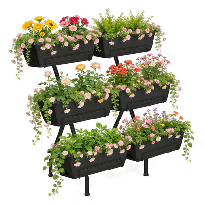 ETELI 3-tier vertical planter with a stable frame for outdoor herbs and flowers.