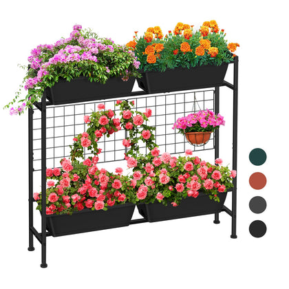 ETELI vertical raised garden bed with trellis and legs for easy elevated planting.